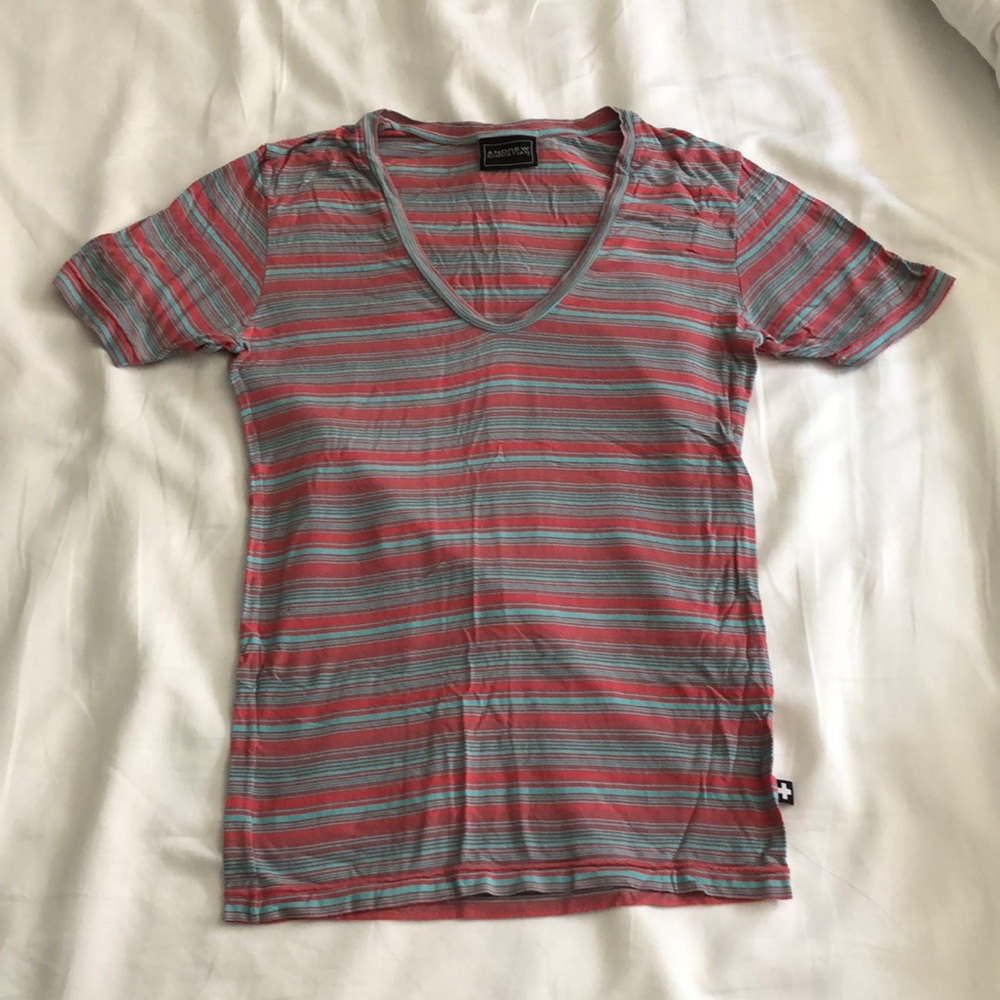 Andrew Christian stopped deep vneck tee
